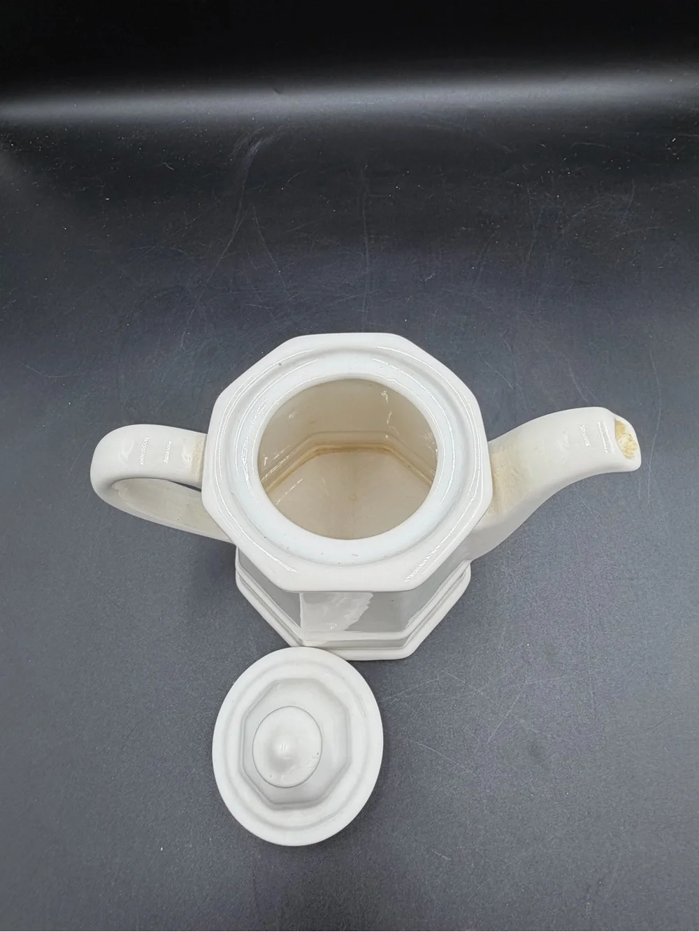 Pfaltzgraff Heritage White Ceramic Lighthouse Tower Shape Octagon Coffee Tea Pot
